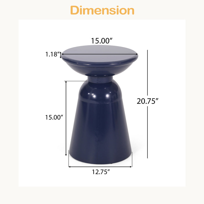 Table de bout d'extérieur en métal - Grand, Bleu