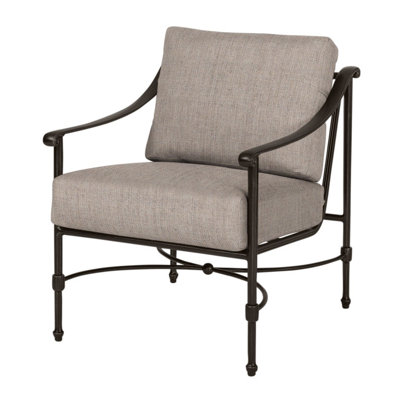 Morro Bay Outdoor Lounge Chair, Cast Ash Sunbrella® Plainweave, Midnight Gold