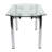 Luyen Extendable Glass Top Metal Base Dining Table