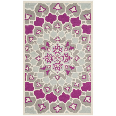 Tapis floral en laine touffeté à la main Miu
