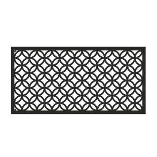 Geometric Circles Garden Screen 120 X 60cm, Black