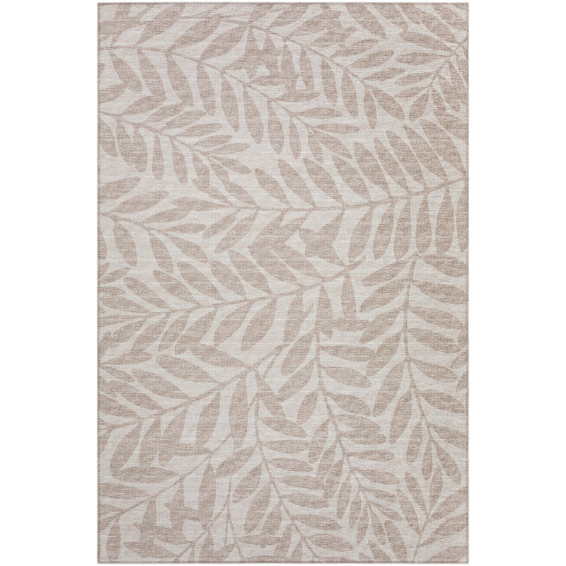 Emmly Chenille Washable Floral Indoor / Outdoor Rug, Rectangle 5' x 7'6"