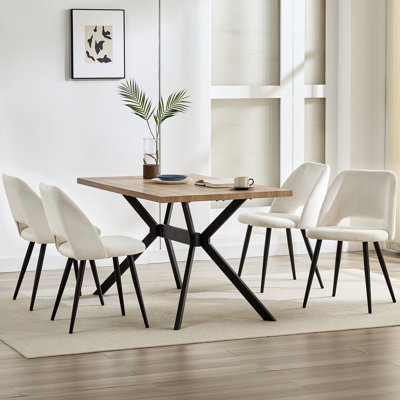 Velvet Upholstery Dining Chairs, Separate Legs, Adjustable Feet