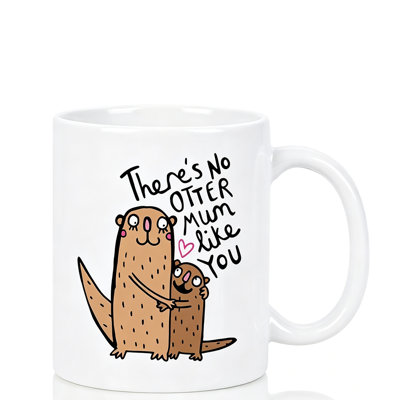 Ceramic Coffee Mug with Cute Otter Design - Reusable, Insulated Travel Mug, Hand-Wash Only, Perfect for Coffee Lovers.