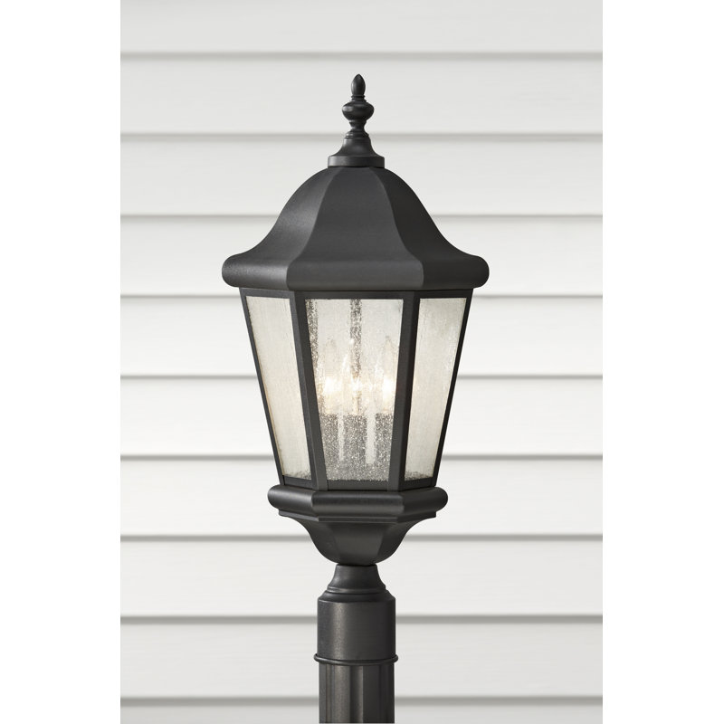 Martinsville Three Light Outdoor Post Lantern from Generation Lighting , Black