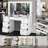 Boahaus Yara Large Lighted Makeup Vanity Desk with Big Mirror and Built-In Lights-106032967-106032959