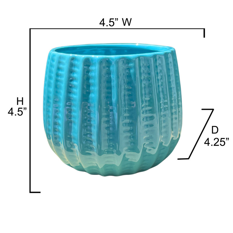 Pot en céramique de 4 po, plante décorative, Bleu sarcelle