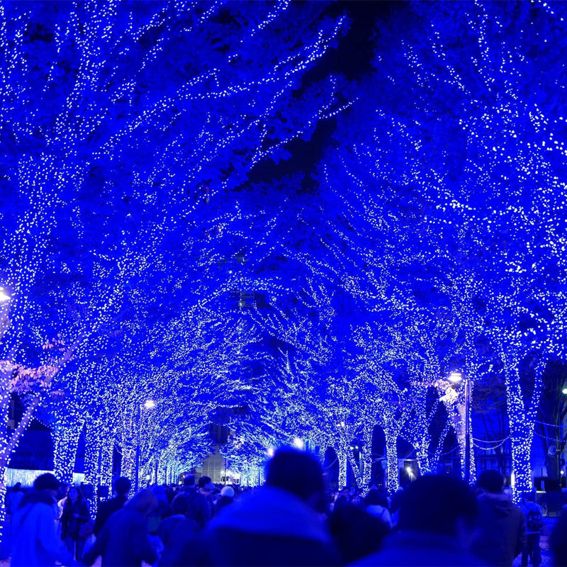 Devondra 42.7' LED Solar Powered 100 - Bulb String Lights, Blue