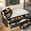 Ensemble de meuble-lavabo mural simple 48 po avec comptoir en pierre blanche, lumière DEL et tiroirs à fermeture en douceur, design moderne-79292697-71816925
