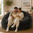  | 6 Ft Bean Bag Chair | Foam Filled - Removable Washable Cover, Charcoal Fur-953251228-972704458