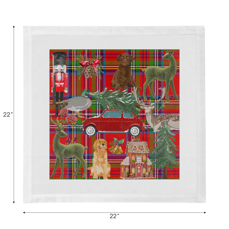 Ultimate Christmas Cotton Sateen Dinner Napkins, Plaid