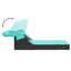  Double chaise longue de patio noir, turquoise-125076310-125076316