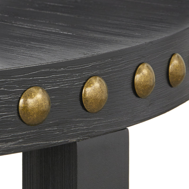 Sansa Solid Wood End Table, Black
