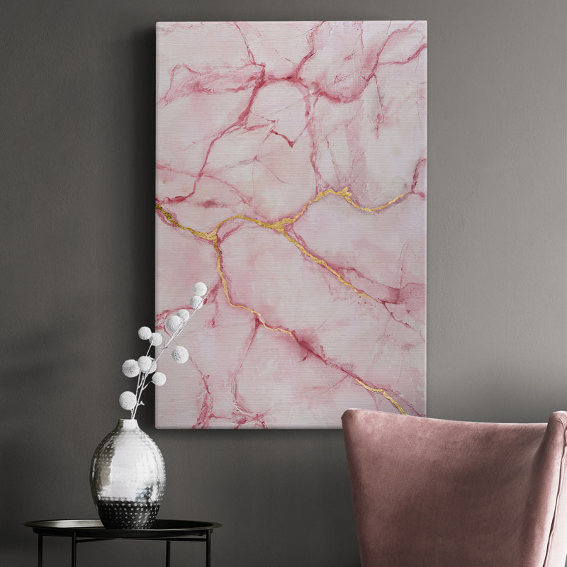 Rose Marble II - impression sur toile tendue, H 12 po x l 8 po x P 1,5 po