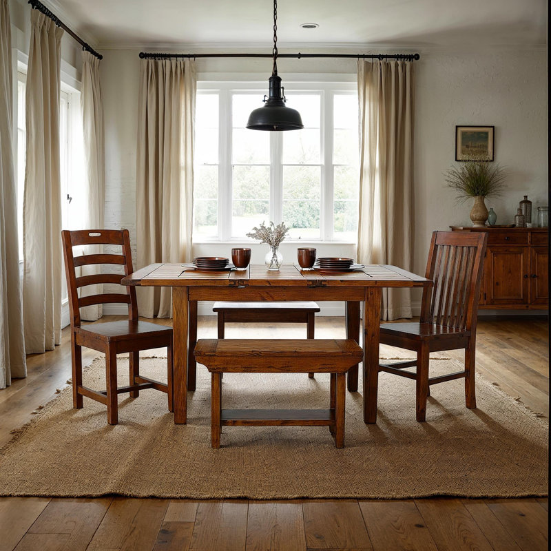 Centerville Solid Wood Pine Extendable Dining Table, 30.5'' H x 55'' W x 35'' D, African Dusk