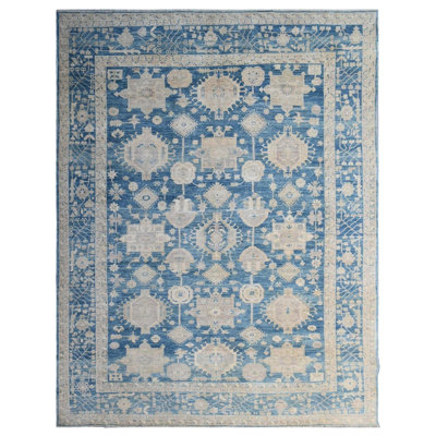 New Turkmen Afghan One-of-a-Kind Rectangle 9'8" X 13'8" Area Rug