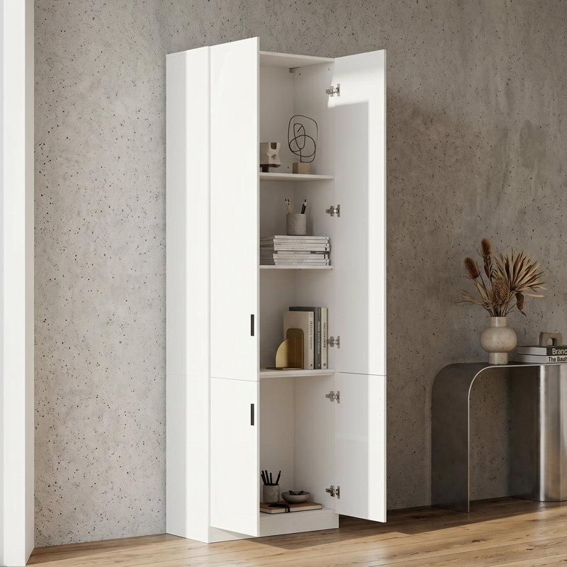 Armoire de rangement blanche à 4 portes l 31,5 po x P 15,7 po x H 94,5 po