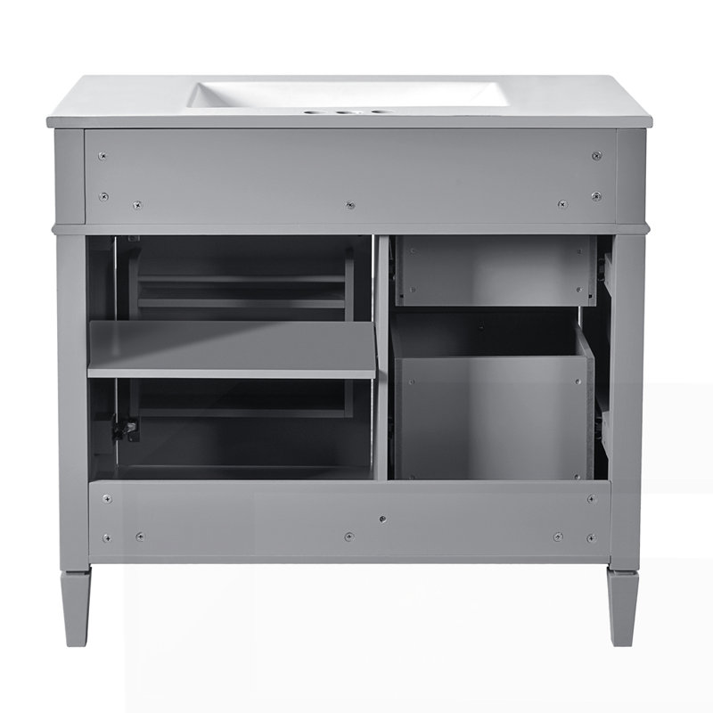 Modern Bathroom Storage Cabinet with 2 Drawers and a Tip-out Drawer