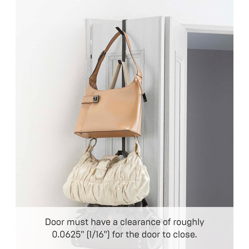 Black Vertical Steel Over-the-Door Hanging Coat Rack
