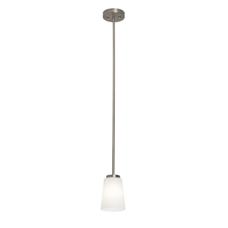 Raffaela 1 - Light Single Pendant, White, Satin Nickel