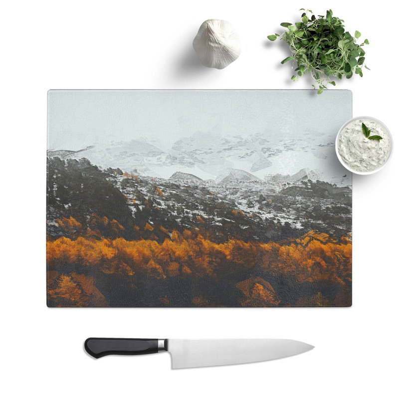 Tempered Glass Forest in Italy Chopping Board, 28.5 cm W x 20 cm L