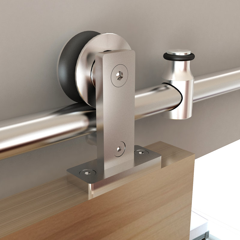 Stainless Steel Top Mount Rolling Barn Door Hardware Kit