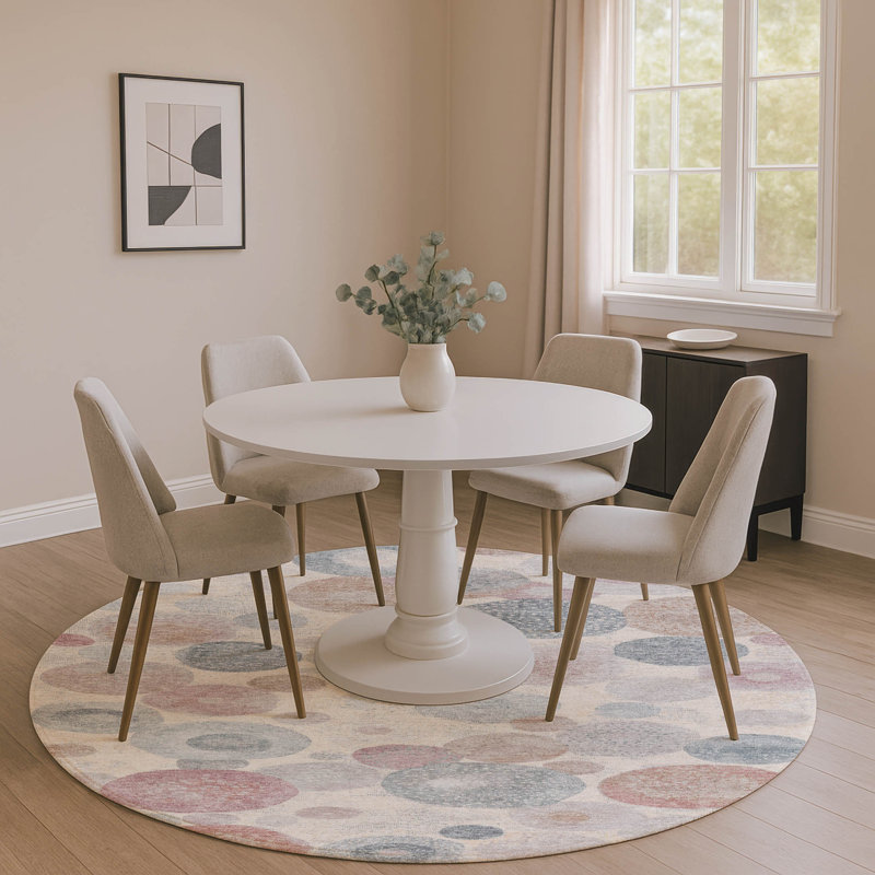 Premium Machine Washable Jakiyra AMF1896 Geometric Rug, Round 8'