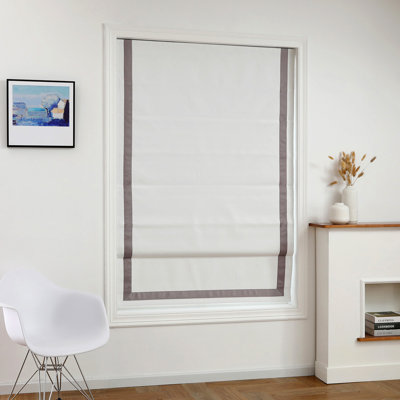 Store romain 100% occultant sans cordon avec bordure en ruban