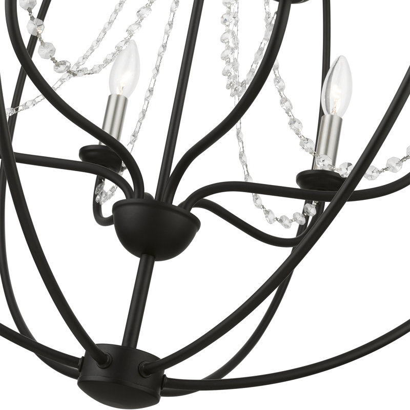 Lustre suspendu Globe, Noir / nickel brossé