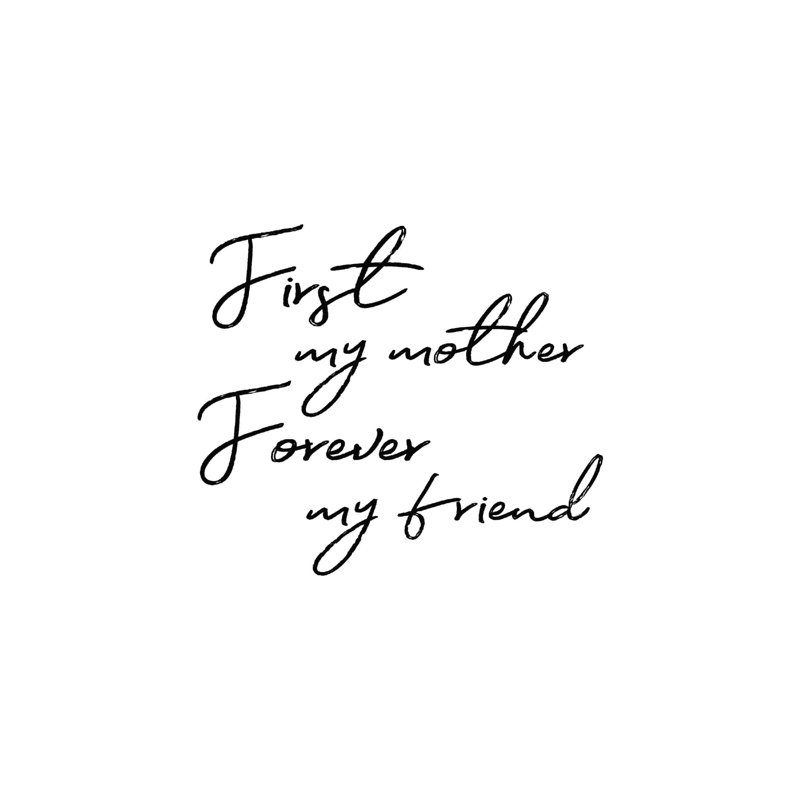 «First My Mother», art textuel sur toile tendue, L 12 po x H 12 po