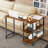 Patented 360° Free Rotating Sofa Side Table with Storage Shelves and Casters