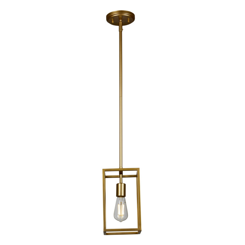 Luminaire suspendu géométrique 1 lumière Gwendel, Laiton antique