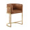 Tabouret Leathaire avec dossier en nid d'abeille et base en chrome doré