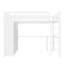Structure de lit mezzanine grand format avec garde-robe intégrée, lit mezzanine en métal avec bureau et tablettes de rangement