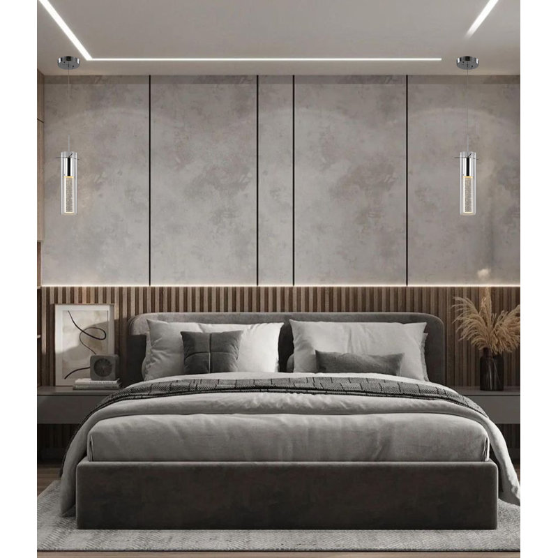Thamann Modern 1 Light Glass Cylinder Pendant