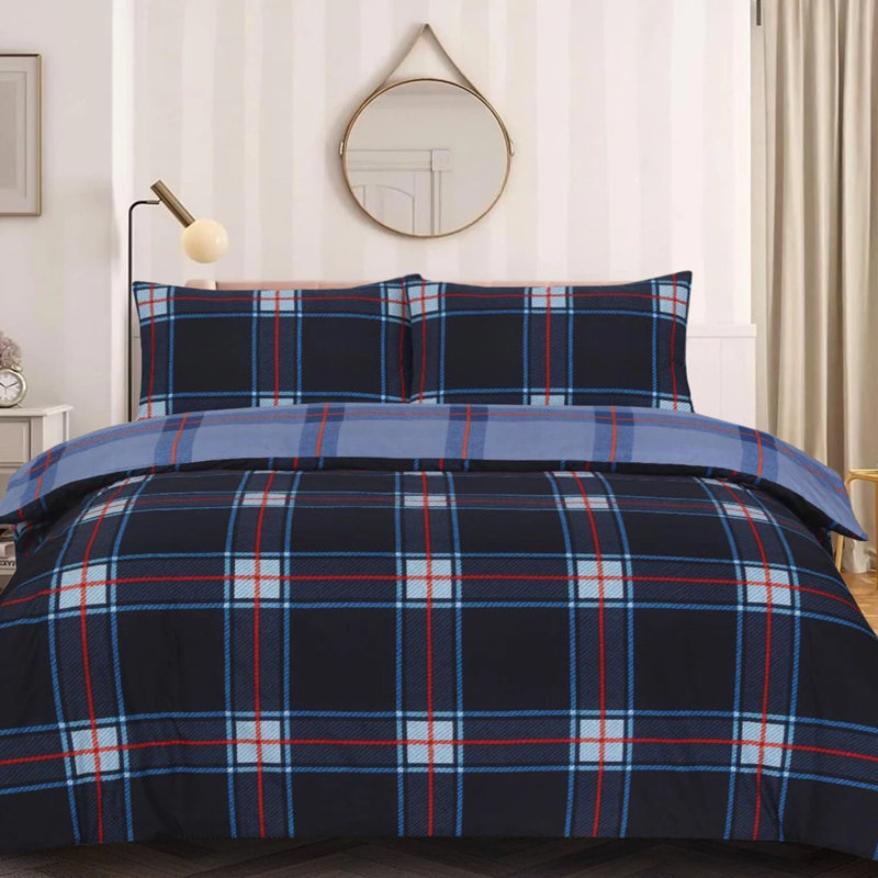 4 Piece Complete Bedding Set Cotton Rich Duvet Cover, Fitted Sheet & Pillowcases Soft, Durable & Breathable