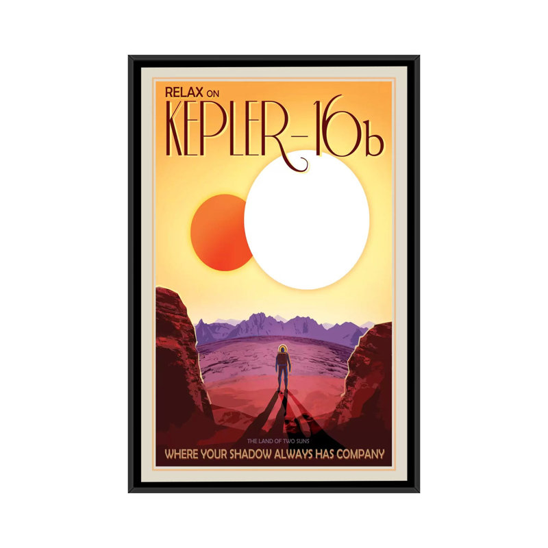 Kepler-16B by NASA - Print on Canvas, Black Framed, 66.04 cm H x 45.72 cm W