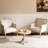 French Accent Chair Traditional Wood Frame Linen Upholstery Distressed Finish Home Decor, Singel