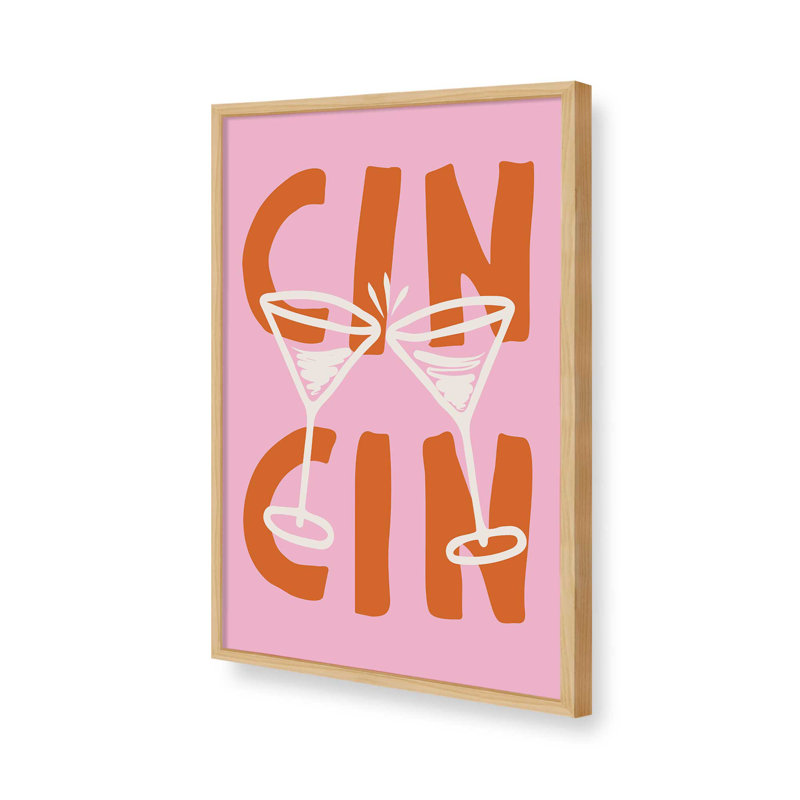«Cin Cin Cheers Martini Cocktail» par Garima Dhawan, reproduction d'art sur toile, 24" H x 18" W, Tan