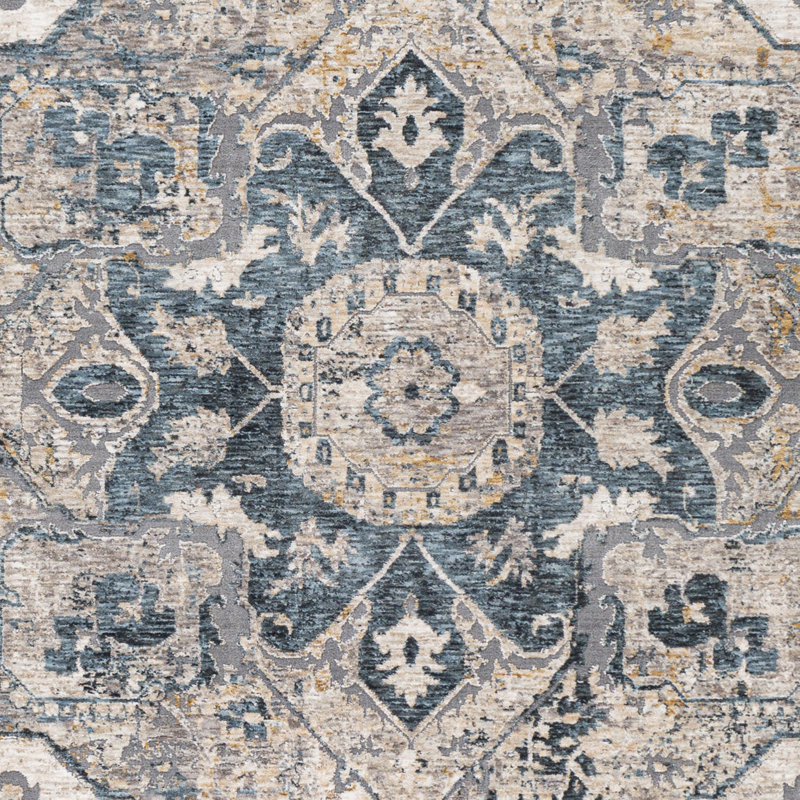 Tapis sarcelle oriental Hoxie, Rectangle de 10 pi x 14 pi