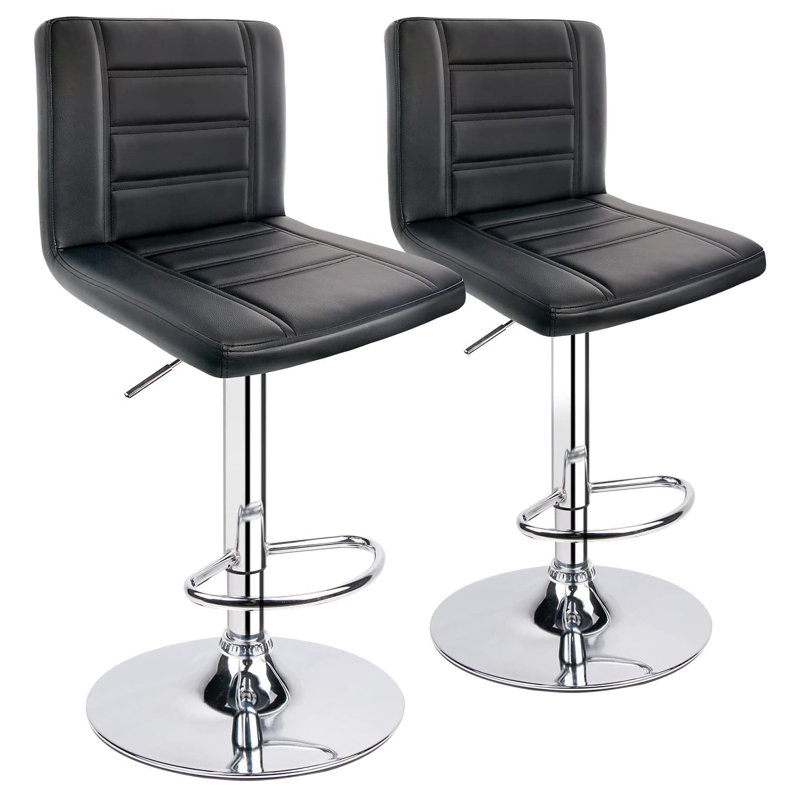 Adjustable Swivel 31.75" Bar Stool, Black