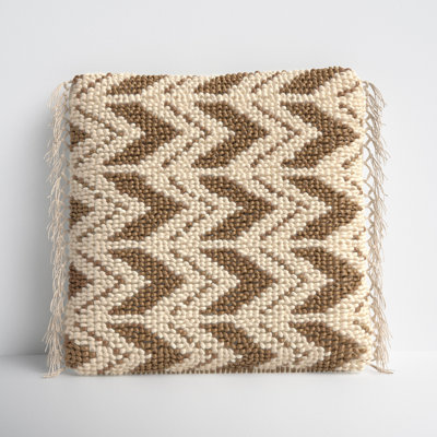 Oakleaf Chevron Polyester,Wool,Cotton Blend Throw Pillow