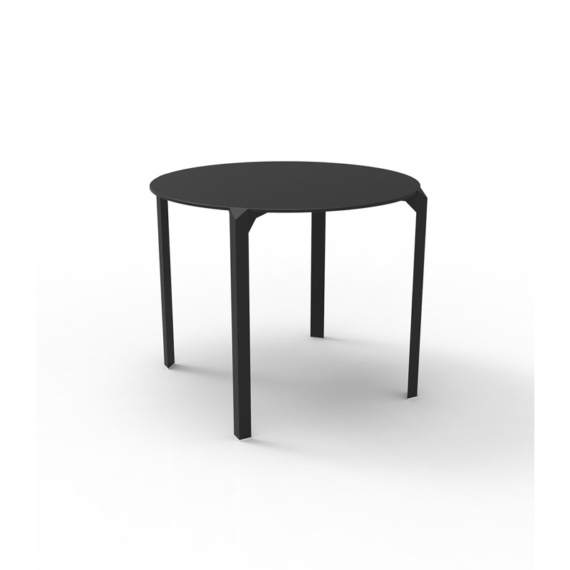 Quartz Plastic Dining Table, Black, 35.5"