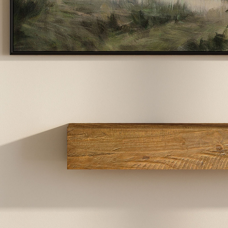 Camden Rustic Fireplace Shelf Mantel, 48", Medium Wood