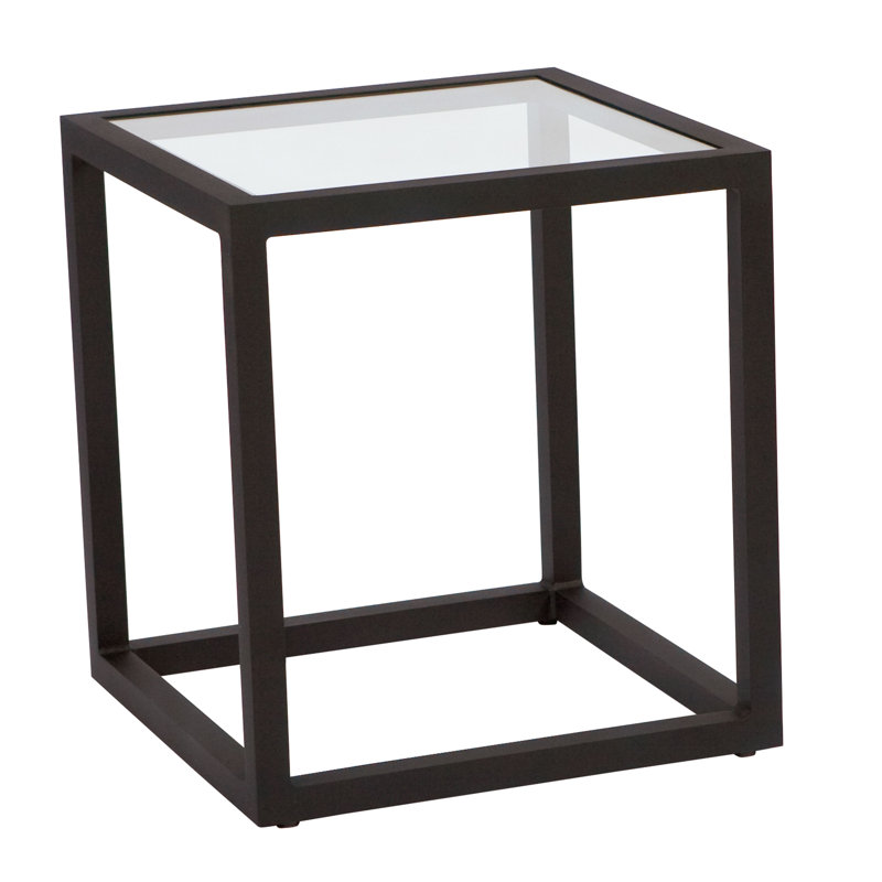 Table d'appoint avec verre transparent, Graphite