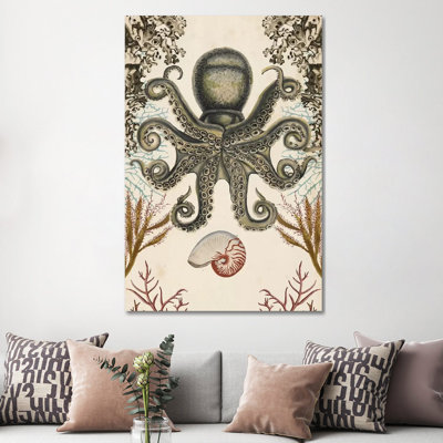 Antiquarian Menagerie: Octopus by Naomi McCavitt - Wrapped Canvas Gallery-Wrapped Canvas Giclée
