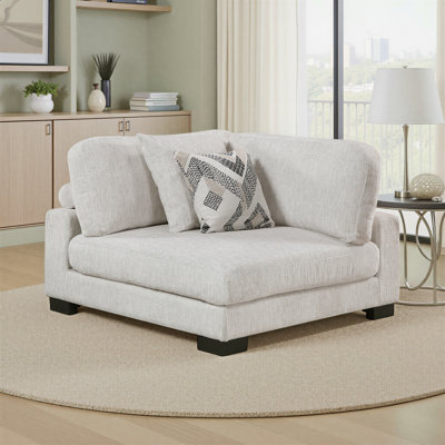 Fauteuil d'angle en microfibre texturé moderne et contemporain Tinashe