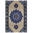 Lila Collection Digital Print Cotton-Polyester Navy Floral Rug-371794921