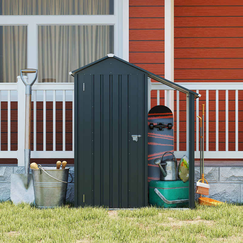 Abri de jardin compact en métal, acier galvanisé, style moderne pour le rangement extérieur