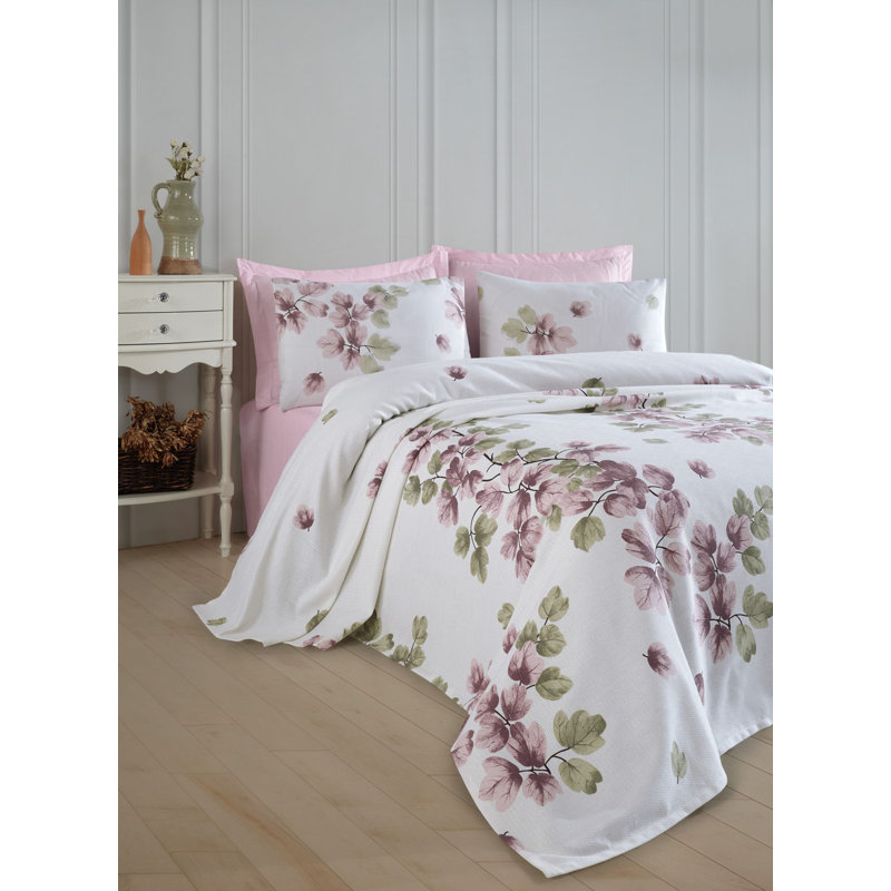 Luxueuse couverture super piquée très grand, rose cendré, 102,4 x 86,6 pouces | 100% coton, 280 g / m² | Lavable à la machine à 86 ° F | Texture douce et élégante parfaite pour les chambres confortables et la décoration intérieure élégante